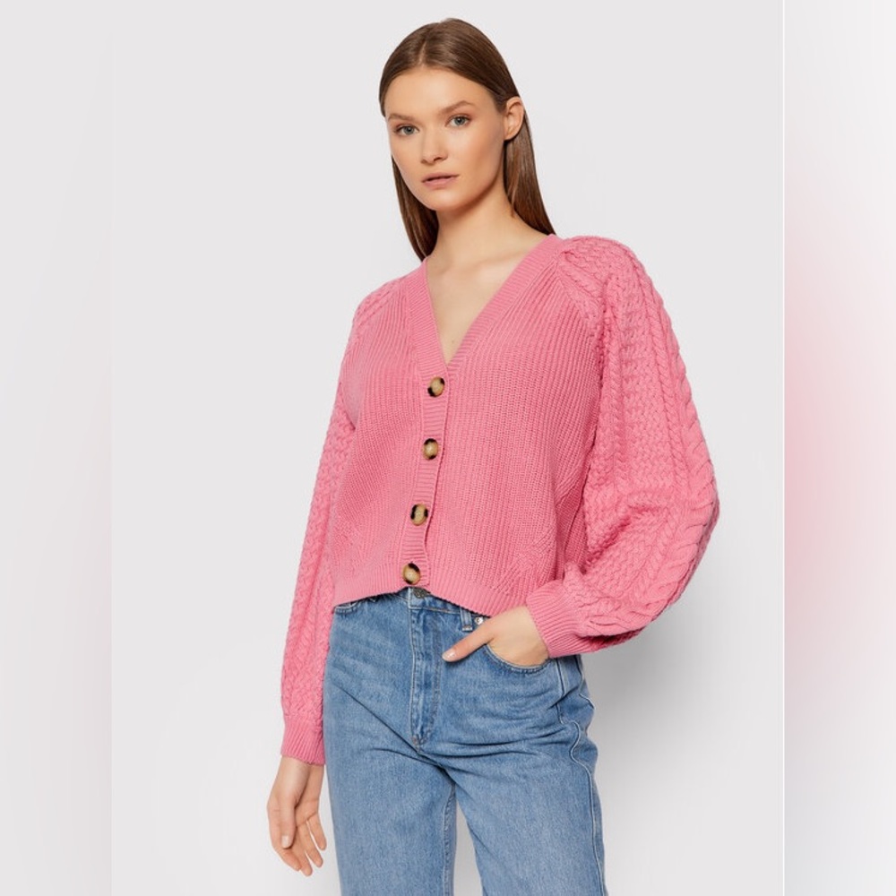 Gestuz Viola GZ Cardigan in Cashmere Rose size Small NWT 100% Cotton